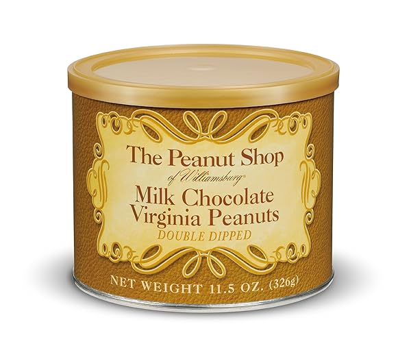 THE PEANUT SHOP OF WILLIAMSBURG VIRGINIA PEANUTS, MILK CHOCOLATE, 11.5-OUNCE