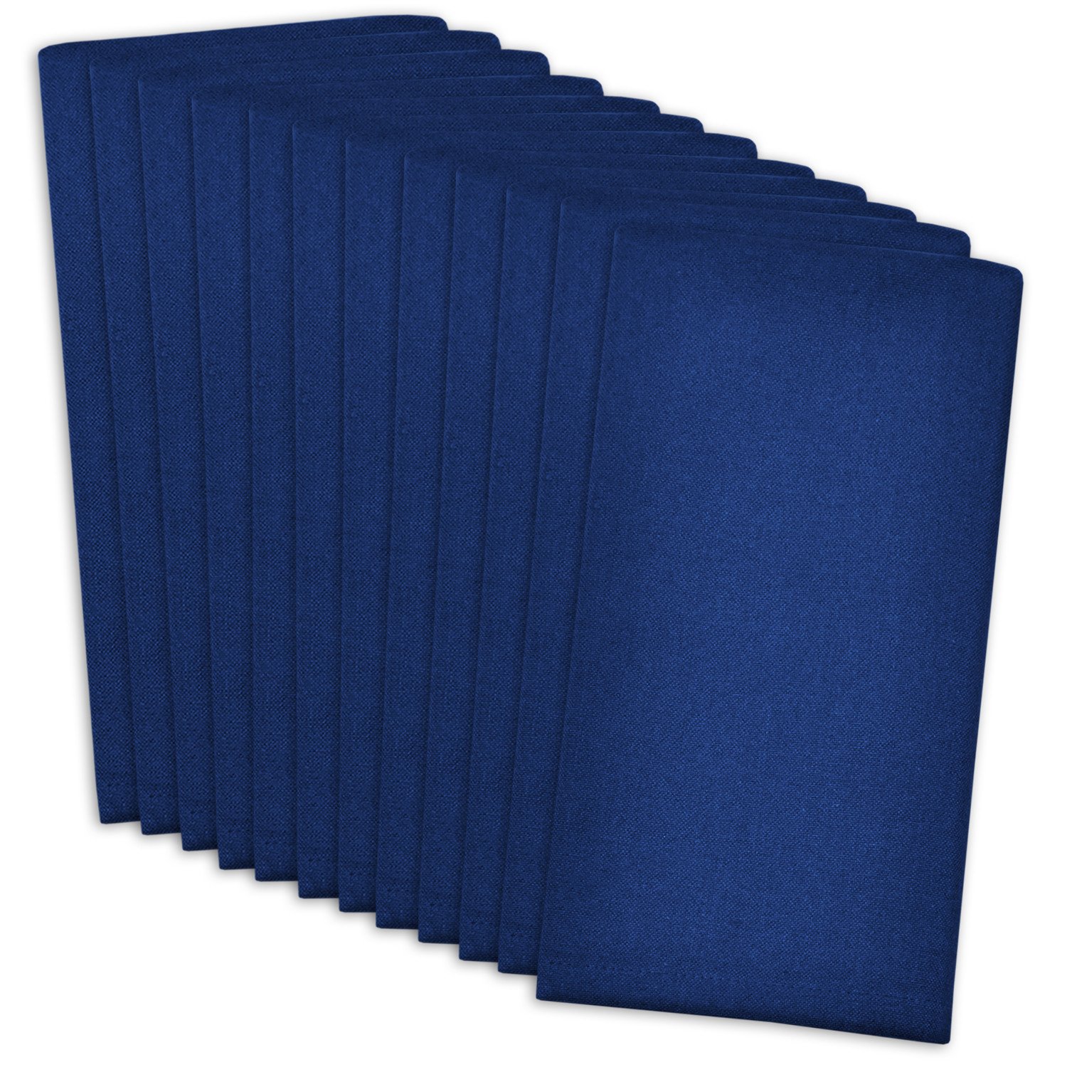 DII 100% Cotton, Machine Washable Everyday Basic Buffet Napkin, 16 x 16", Nautical Blue, Set of 12