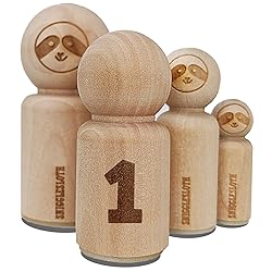 Fun Bold Font Letters and Numbers Rubber Stamp for