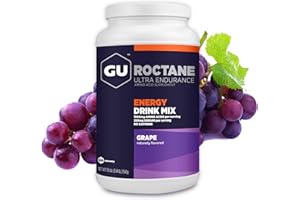 GU Energy Roctane Ultra Endurance Energy Drink Mix, Vegan, Gluten-Free, Kosher, Caffeine- Free, and Dairy-Free n-the-Go Energy for Any Workout, 3.44-Pound Jar, Grape