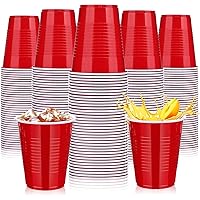 mwellewm 120 Pack Red Plastic Cups 18 oz, Disposable Cups for Party, Heavy Duty Drinking Cups, Graduation Shot Cup for Weddin