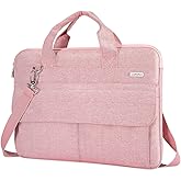 LANDICI Laptop Bag Case 13 14 inch with Shoulder Strap, Slim Waterproof Computer Sleeve Cover Compatible with MacBook Air 13/13.6 M1 M2 M3 M4, MacBook Pro 13/14, Chromebook 14, Pink