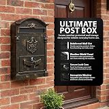 ZENO Bronze Wall Mounted Post Box Large Letter Box with 2 Keys view 4