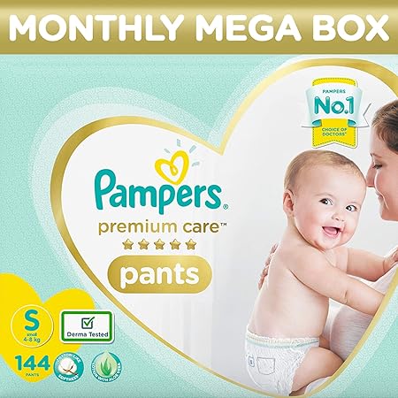 Pampers Premium Care Pants Diapers, Small (144 Count)