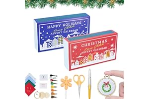 Christmas Cross Stitch Advent Calendar with 24 Cross Stitch Projects,2025 new Christmas Countdown Embroidery Kit,embroidery a