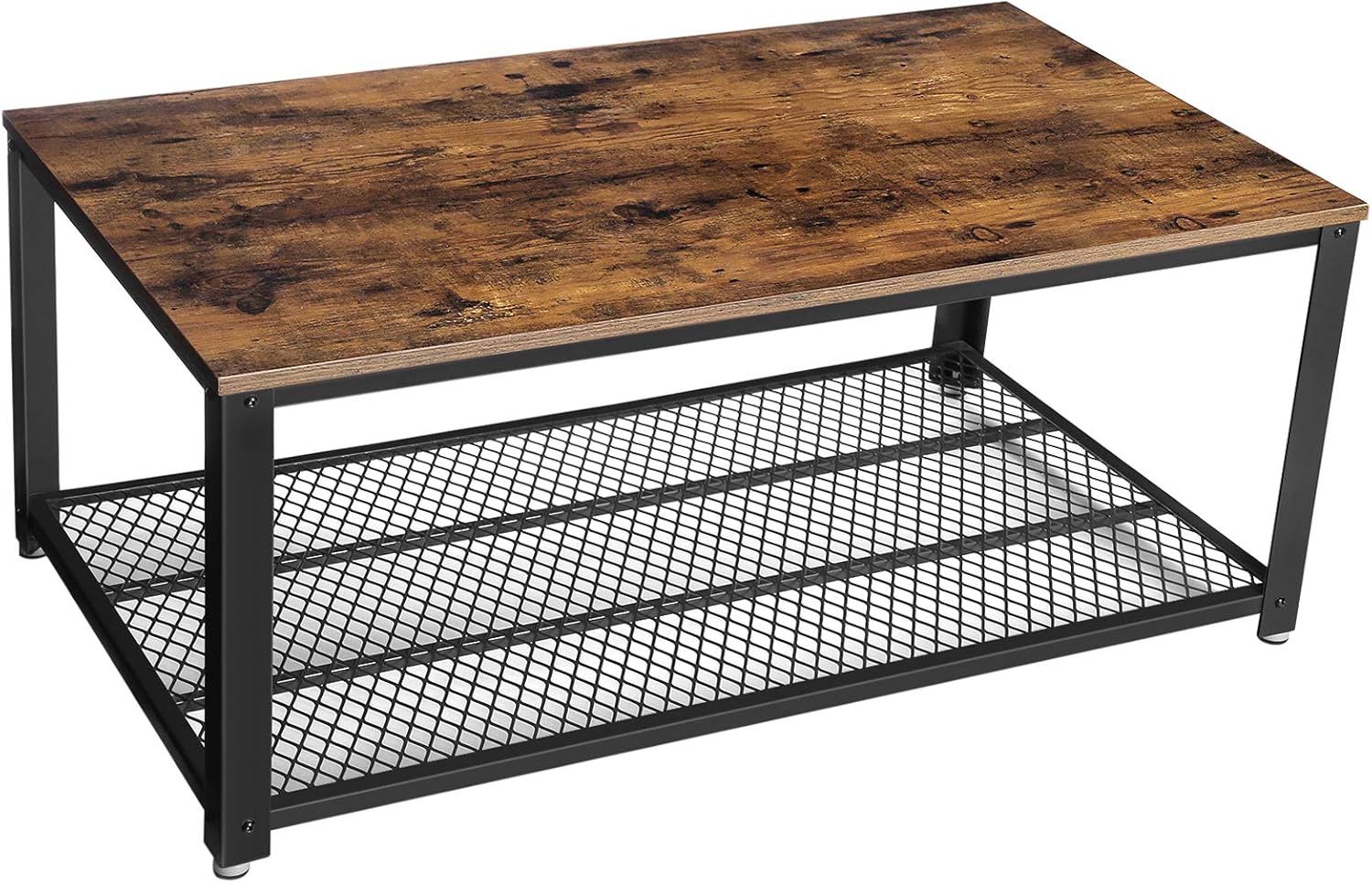 VASAGLE Table basse avec étagère de rangement, aspect bois avec cadre
