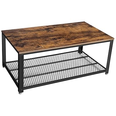 VASAGLE Rustic Brown Coffee Table for Living Room or Office