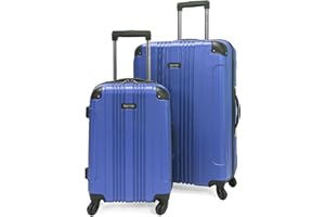 Kenneth Cole REACTION Out of Bounds Lightweight Hardshell 4-Wheel Spinner Luggage, Cobalt Blue, 2-Piece Set (20" & 28")