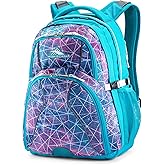 High Sierra Swerve Laptop Backpack, Sequin Facets/Bluebird/White, One Size