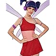 Winx Club Women's Musa Cosplay Fairy Costume Outfit One-shoulder Top Leotard and Skirt with a Pair of Wings