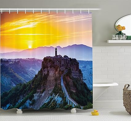 Amazon Com Mirryderr Tuscan Decor Shower Curtain Set Old