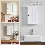 Bath Vida Priano 1 Door Wall Cabinet White 50H x 30W x 14D cm view 6