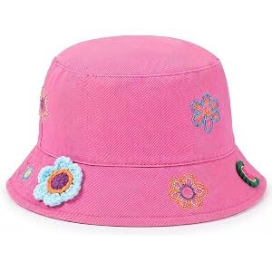 Girls Sun Hat,2-in-1 Reversible Bucket Hat for Girls | Sun Protection for Beach, Hiking Fishing Outdoor | Fit for Kid