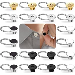 Arskivrov 20 Pcs Collar Extenders for Men's Shirts | 5 Zinc Alloy Colors, Button Extenders for Tie, Extra Neck Room Comfort,