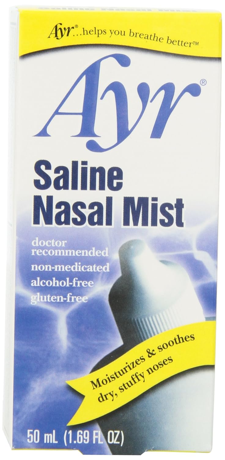 Ayr Saline Nasal Mist, 1.69Ounce Spray Bottles (Pack of 6)