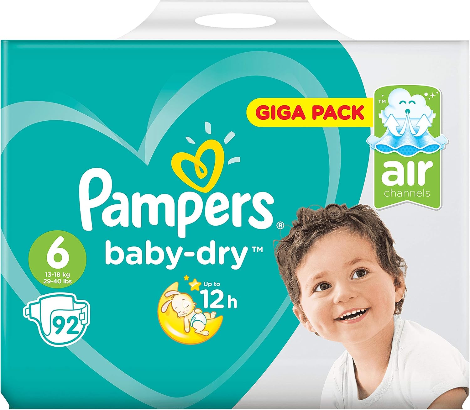 Pampers Diapers Baby-Dry Pants, Size 5, 60 Count, 92 Nappies Jumbo Pack, White, 92 Count (Pack of 1)