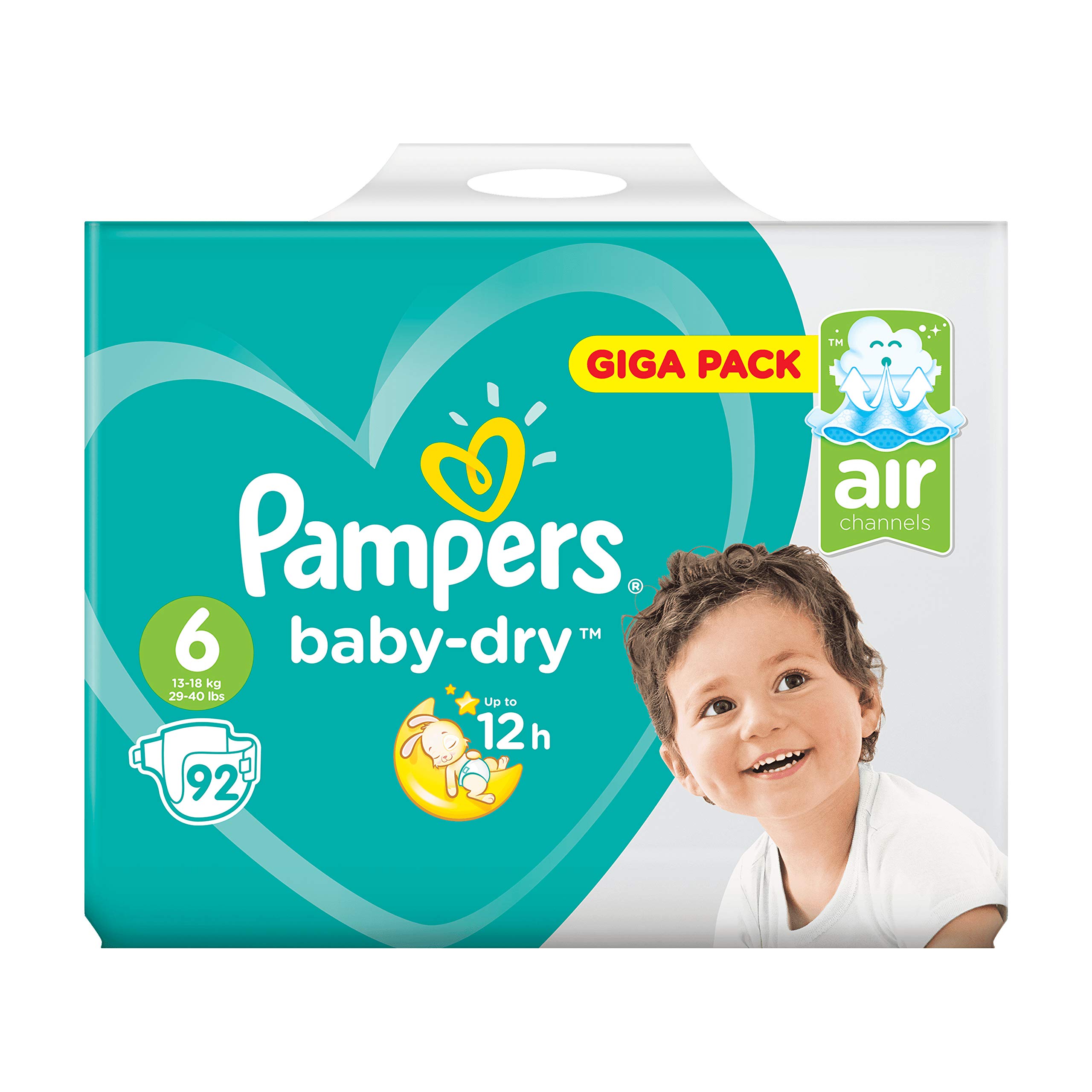 Pampers Diapers Baby-Dry Pants, Size 5, 60 Count, 92 Nappies Jumbo Pack