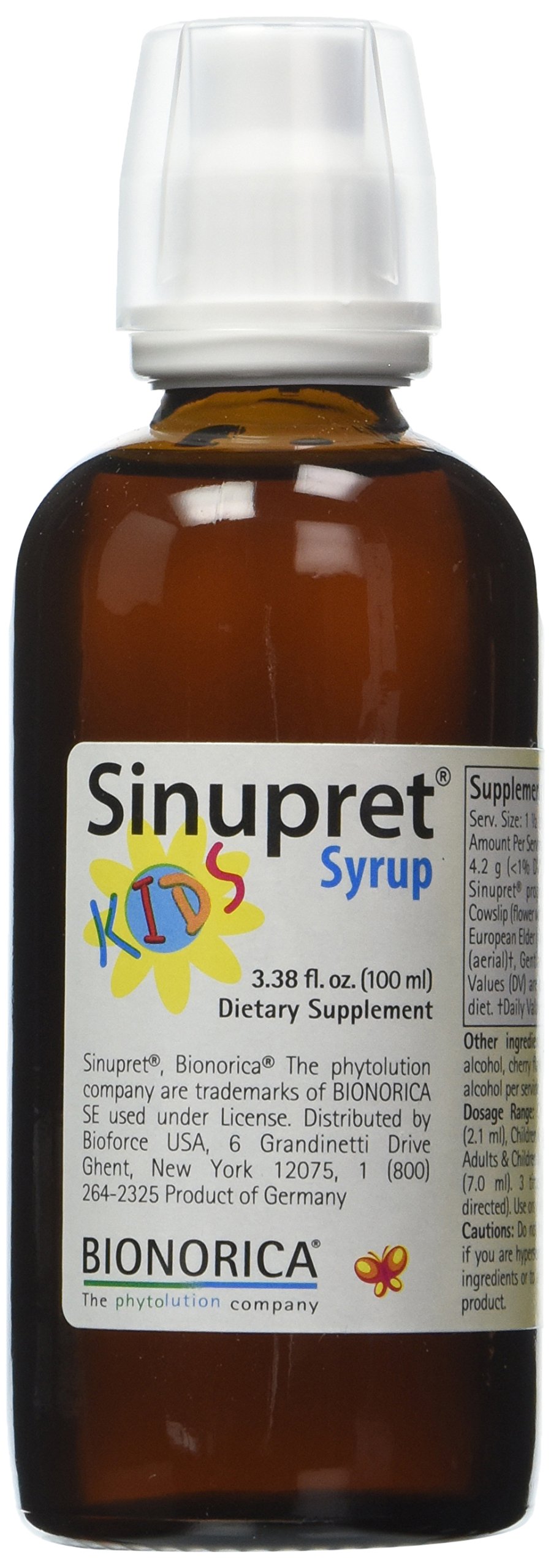 Sinupret Kids Syrup, Sinus Respiratory & Immune Support, 3.38-Ounce
