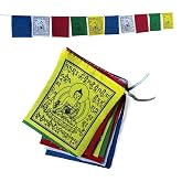 Mini Medicine Buddha Prayer Flags &ndash; Set of 10 (Approx. 3&Prime; &times; 3.5&Prime; Each) Hand-Printed in Nepal | Designed for Healing &amp; Calm