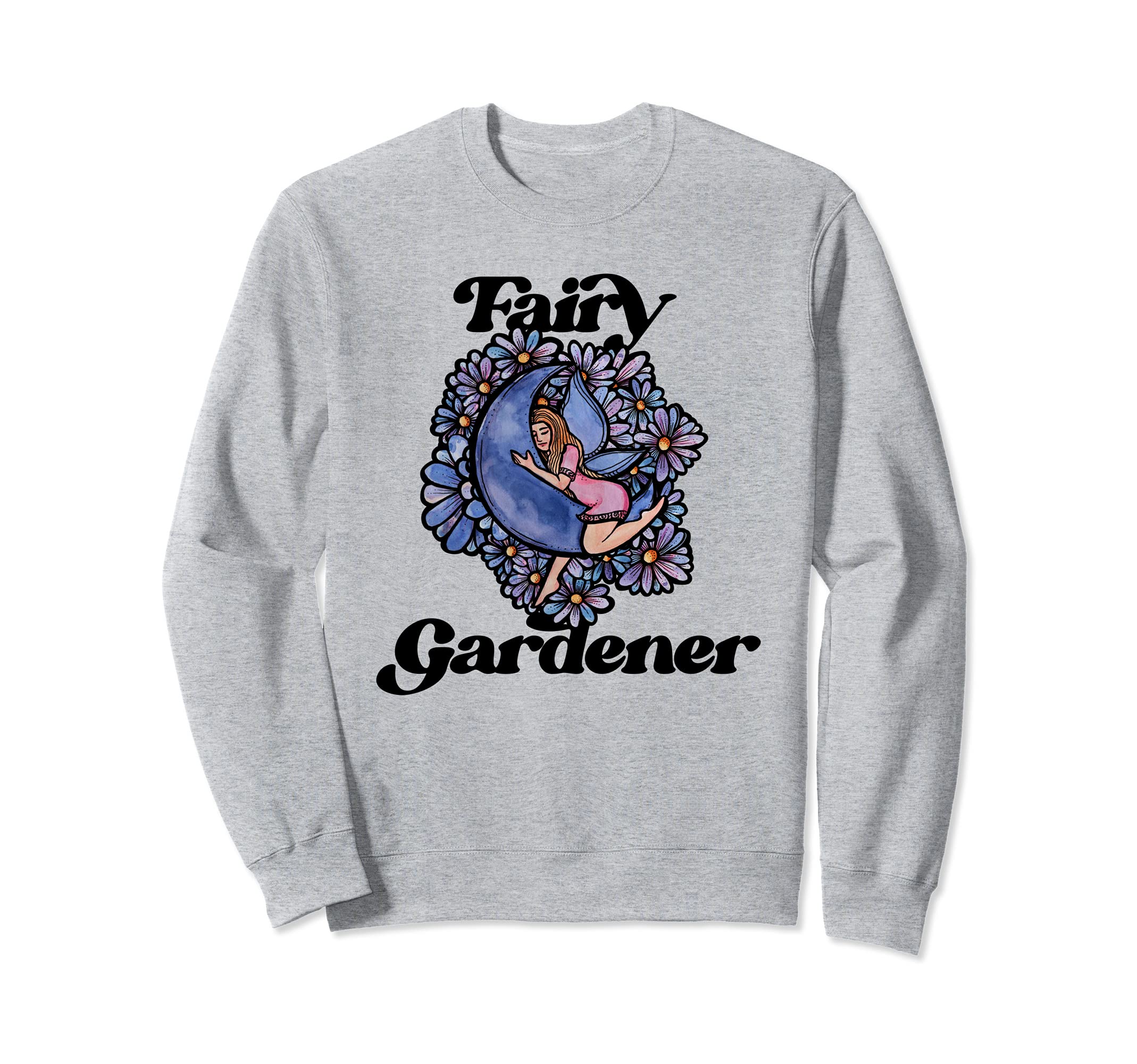 Fairy Gardener Cute Faerie Garden Purple Moon Sweatshirt