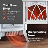 VonHaus Electric Stove Heater 1800W White Indoor Free Standing Fire view 3