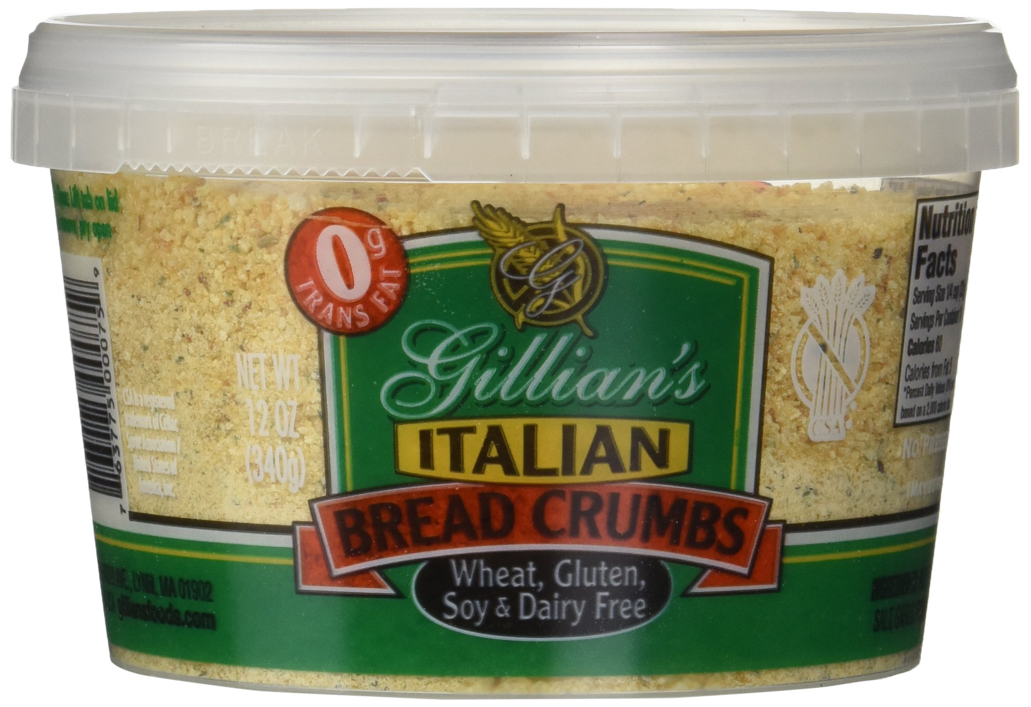 Gillian's Foods Gluten Free Italian Bread Crumbs 12 oz Buy Online