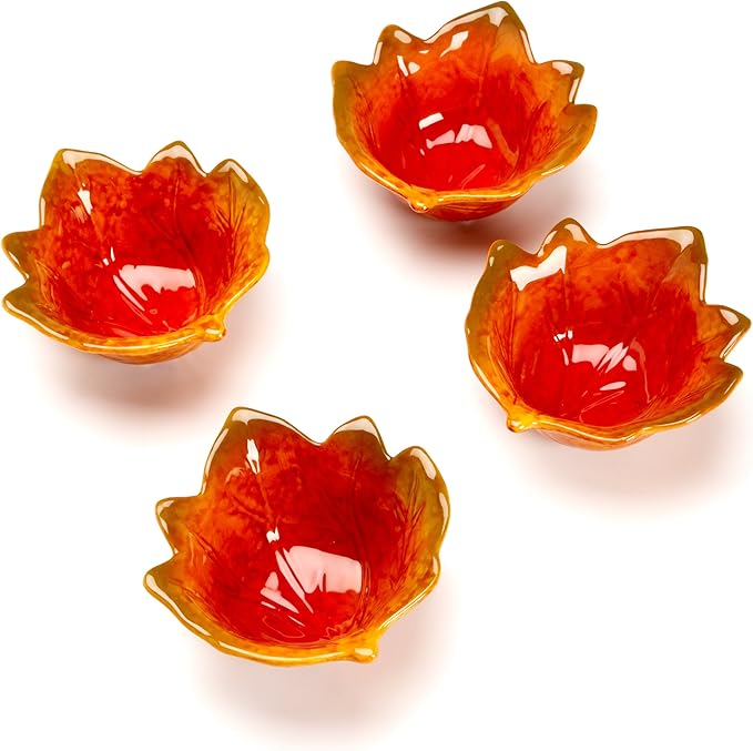 DII Fall Leaves Snack Bowls, Set of 4 Home & Kitchen