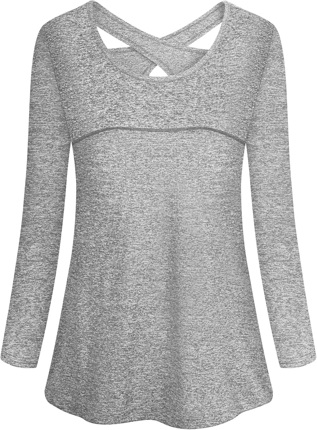Cucuchy Womens Yoga Tops Casual Flowy Long Sleeve Criss Cross Back Workout Shirts at  Women’s Clothing store