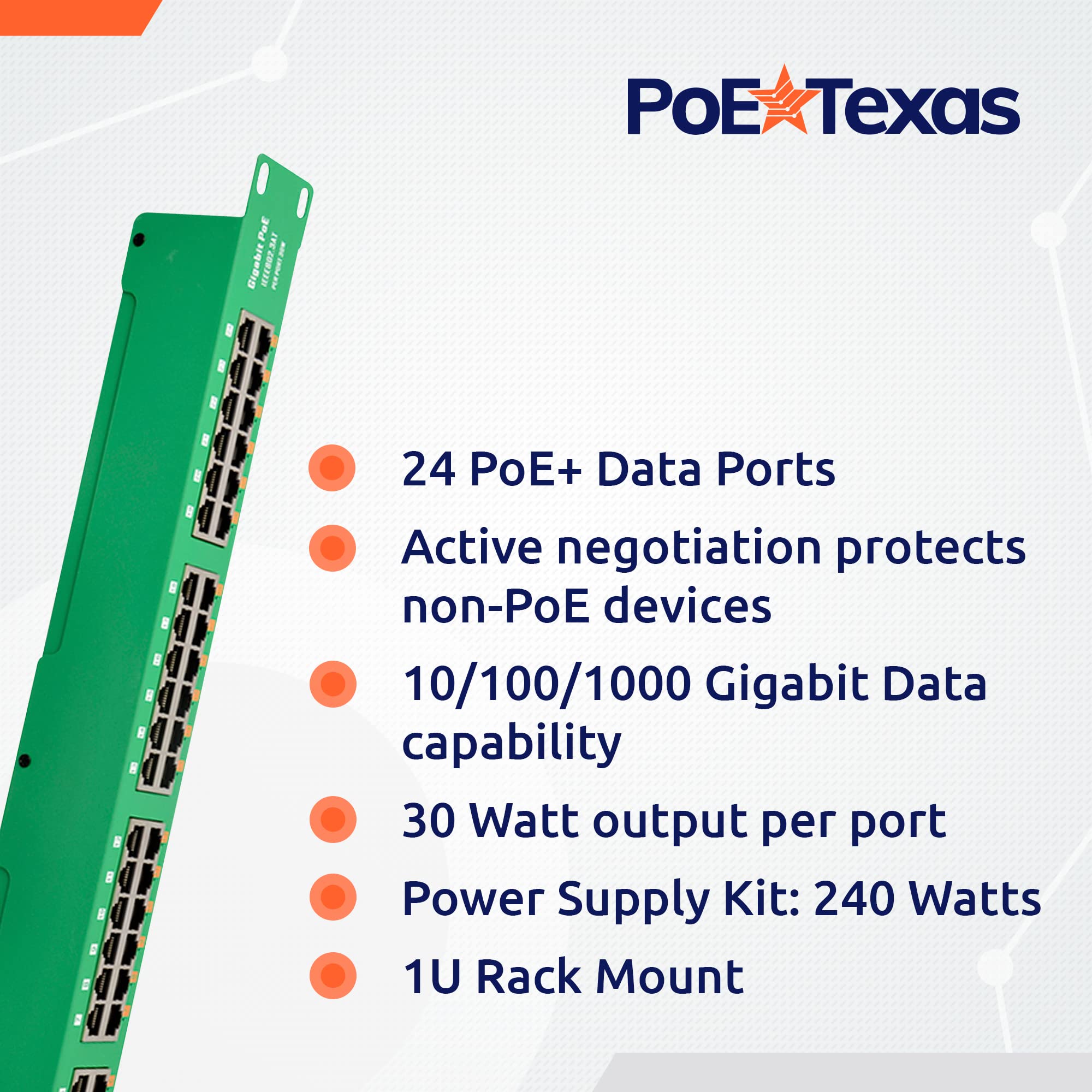 Mua PoE Texas 24 Multi Port IEEE 802.3at PoE+ Injector - Gigabit Data ...