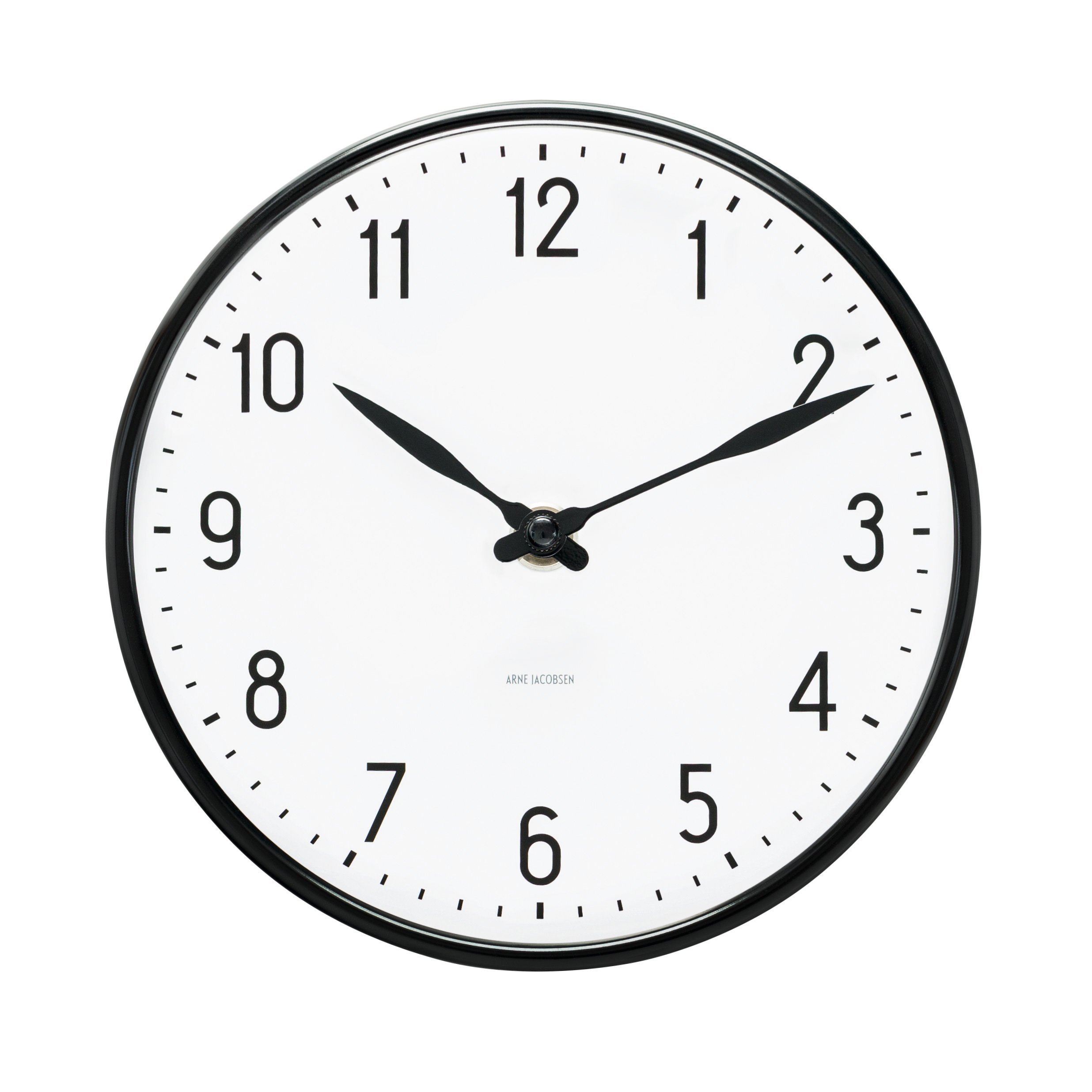 Arne Jacobsen Station Wall Clock, Aluminium, White, 16 cm