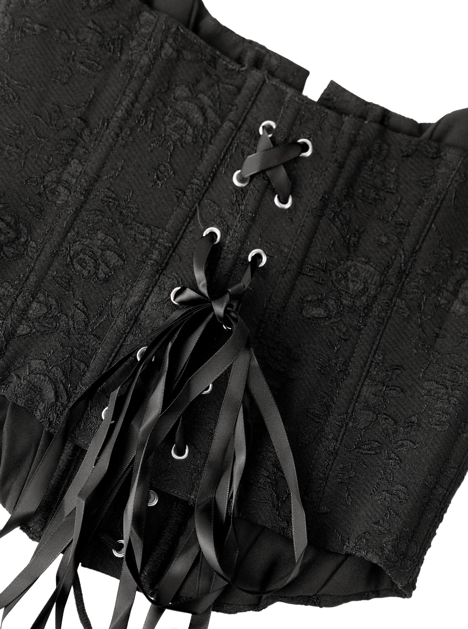 Benfoly Corset Tops for Women Lace Up Overbust Corset Bustier Halloween Costume Strapless Sexy Going Out Crop Top Tank