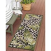 Liora Manne ESENCIA Indoor/Outdoor Power Loomed Latex Back Non Slip Mat - Transitional Botanical Animal Animal Print (Safari 