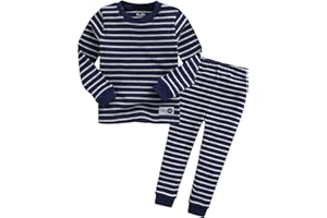 VAENAIT BABY 12M-12Y Kids Boys Girls Unisex Toddler Colorful Stripe/Simple Holiday Sleepwear Pajama 2pcs Set