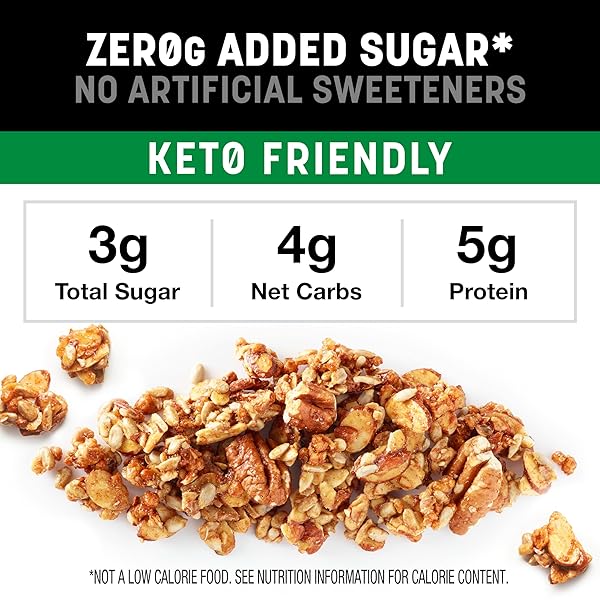KIND ZERO ADDED SUGAR GRANOLA, APPLE CINNAMON NUT, GLUTEN FREE, LOW SUGAR, KETO SNACKS, 5G PROTEIN, 8OZ, 1 COUNT