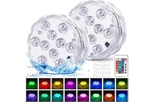 YiaMia Hot Tub Lights - 2-Pack RGB Color Battery-Powered LED Pool Lights with Remote Control and Suction Cup for Ponds, Decoration, Parties, Spas, Aquariums
