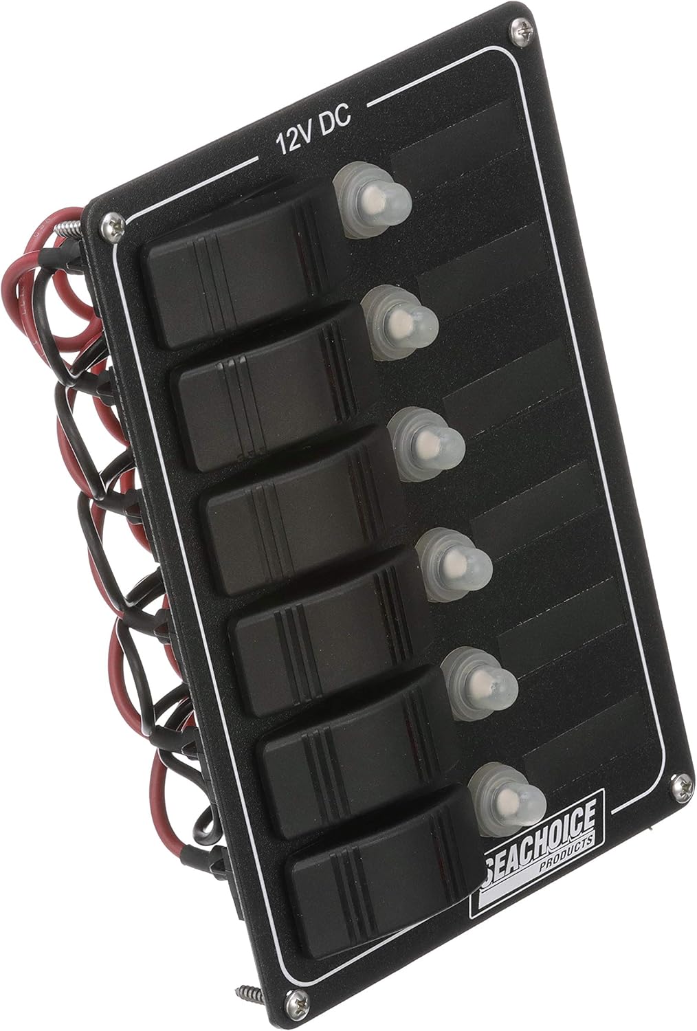 Seachoice 12501 6-Gang Breaker Panel with Rocker Switches - 5052 Aluminum - Pre-Wired, Black, 5.25" x 7.5" : Boating Rocker Switches : Sports & Outdoors