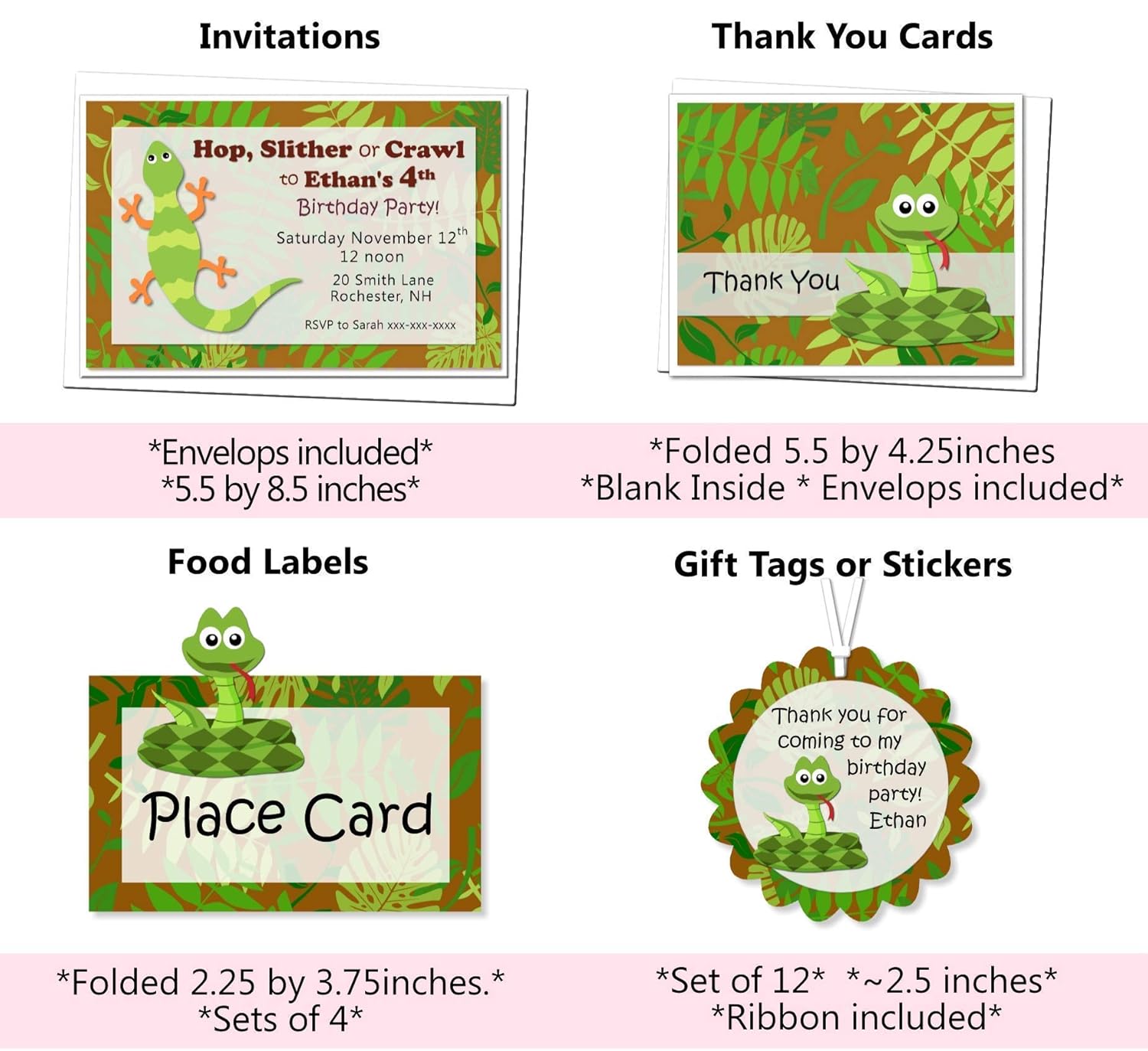 Amazon Com Personalized Reptile Snake Birthday Party Decorations