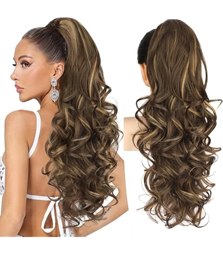 Amazon.com : REECHO Ponytail Extension, 26 Inch Drawstring  display picture 2