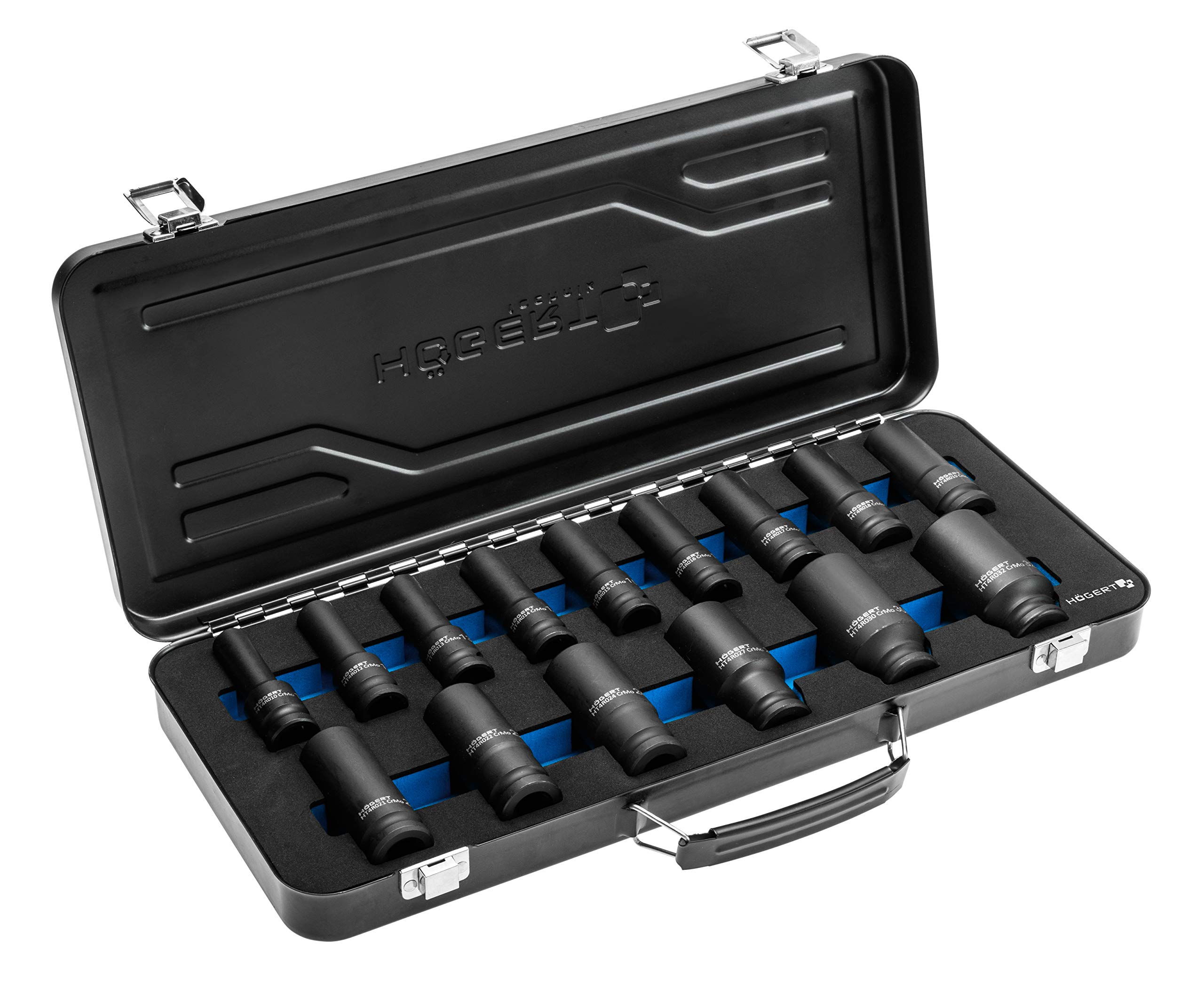 HÖGERT HT4R049 Impact Socket Spanner Set, Black/Blue, 1/2 Inch