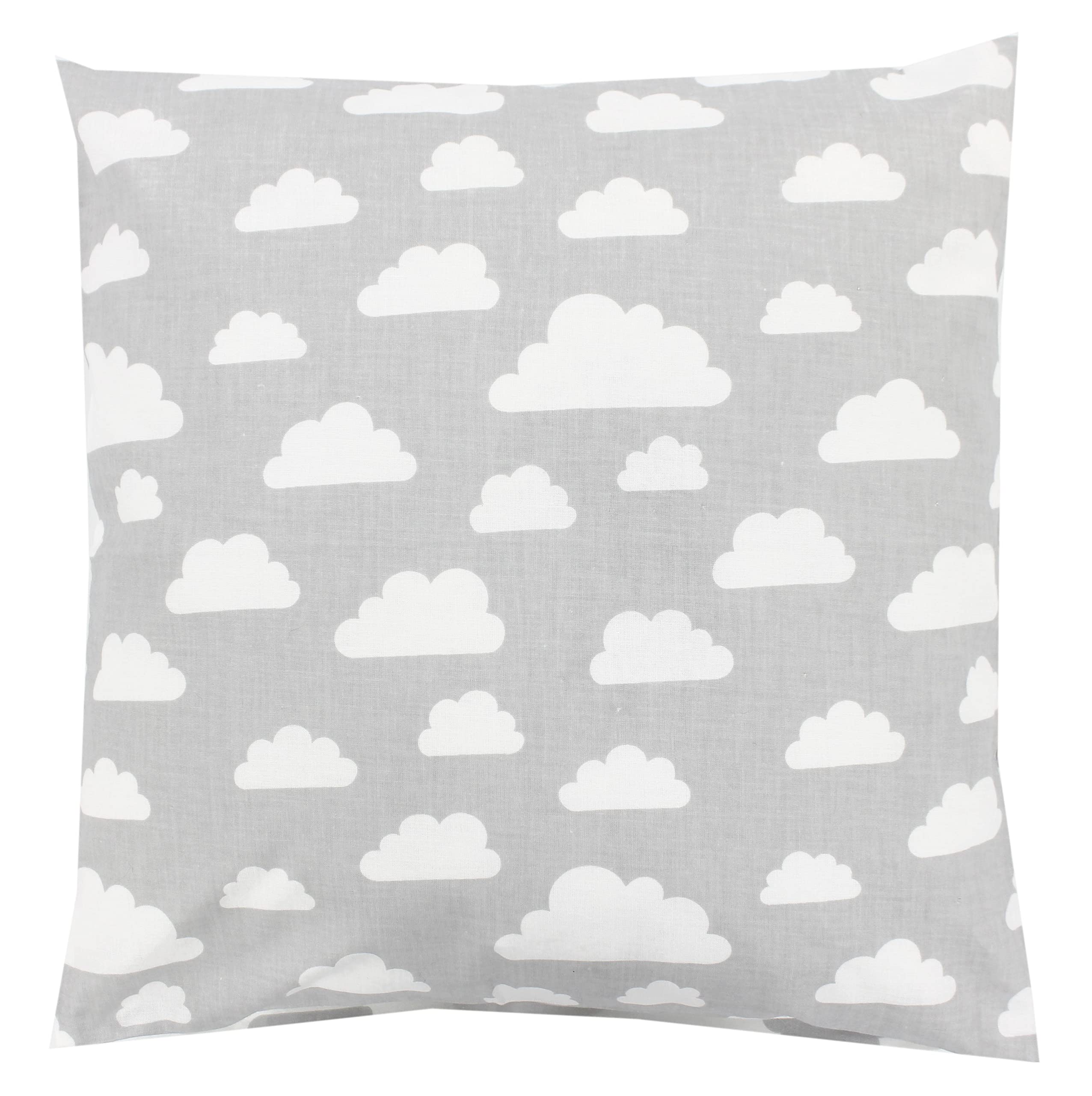 TupTam Children's Decorative Pillow Case Double Sided Design, Clouds Gray/White, 40 x 60 cm
