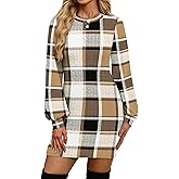 OFEEFAN Sweater Dresses for Women 2025 Fall Winter Puff Long Sleeve Crewneck Bodycon Fleece Ribbed Pullover Fashion Clothing