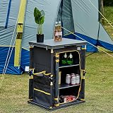 TIMBER RIDGE Compact Folding Kitchen Cabinet Camping Garden Storage 3 Shelves view 2