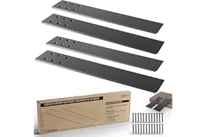 BATODA 16" Countertop Mounted Support Brackets (4 pcs) for Granite - Heavy Duty L Shelf Bracket - DIY Open Shelving Knee Wall Support - Mounting Hardware Included (Pack 4)