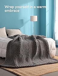 YnM Chenille Weighted Blanket, Handmade Chunky