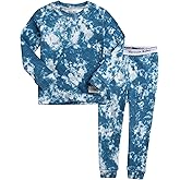 VAENAIT BABY 12M-12Y Toddler Kids Boys Girls 100% Cotton Marbling Tiedye Sung Fit Sleepwear Pajamas 2pcs Pjs Set