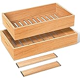 DXXULL Spanish Cedar Cigar Tray,Adjustable Cedar Wood Dividers, Special Storage Drawer for Cigar Maintenance, Cigar Humidor Storage, Compatible with Most Mainstream Humidor Cigar Box (2 Piece Set)