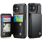 Vinich for iPhone 11 Wallet Case with Card Holder, RFID Blocking Credit Slots Kickstand Shockproof Phone Cover Fit for iPhone 11 6.1" Black