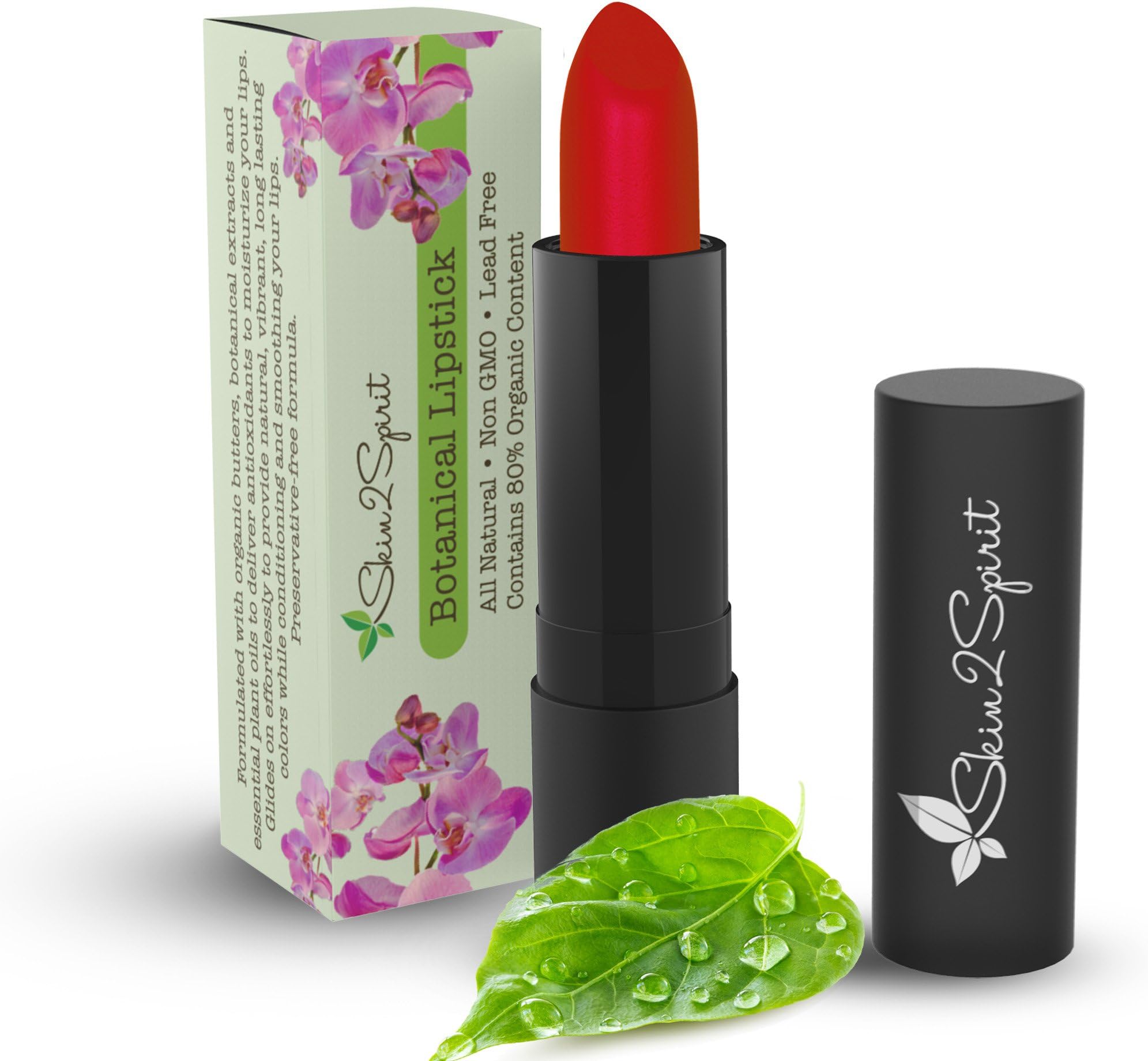 Botanical Lipstick (BERRY RED) Natural | Organic | Certified Cruelty Free | Lead Free | Paraben Free | Gluten Free | Healthy | Moisturizing | Vibrant Color that's Good for your Lips!