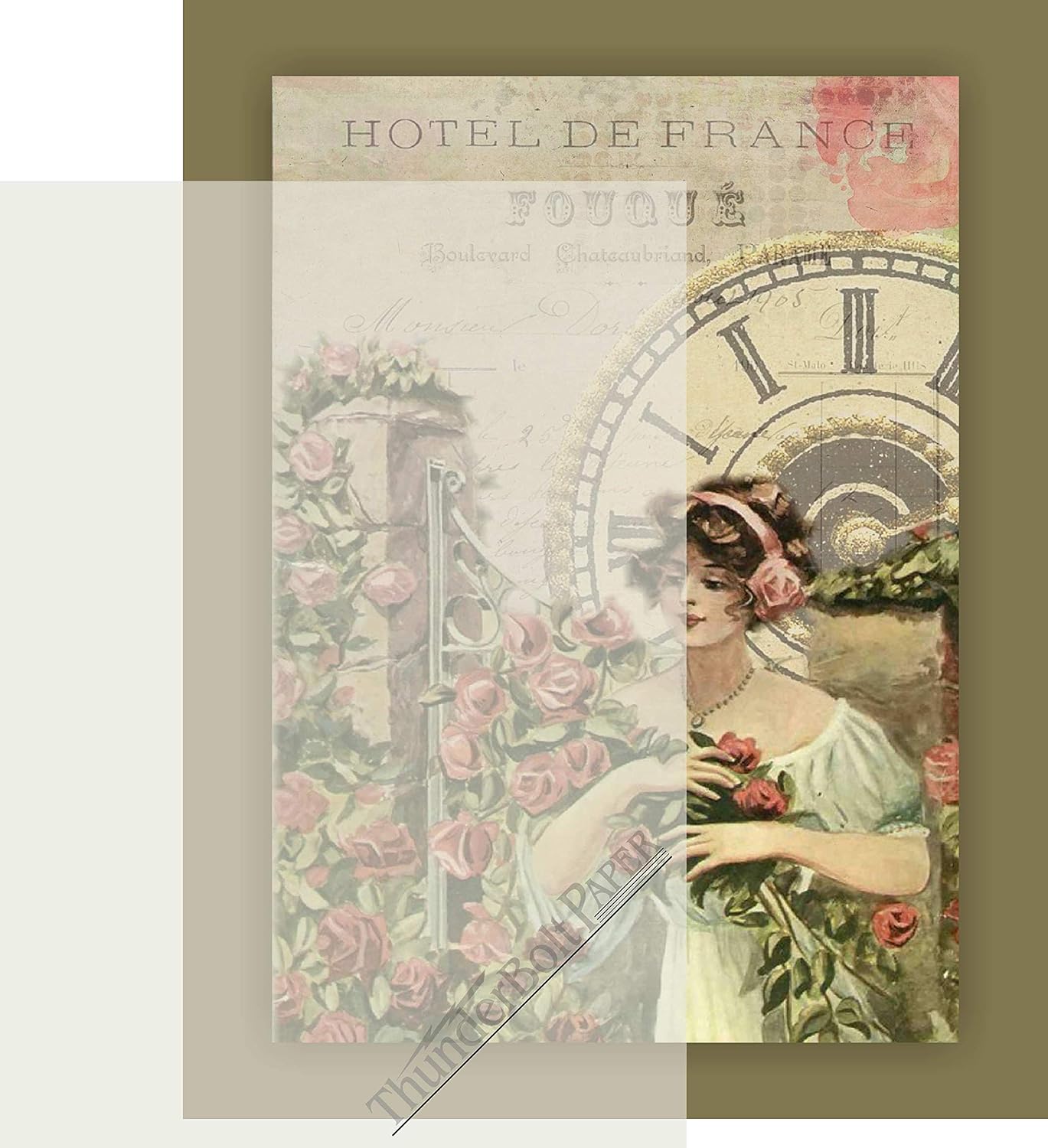 100 Soft Off-White Translucent 17# Thin Sheets - 5" X 7" (5X7 Inches) Photo|Card|Frame Size - 17 lb/Pound Light Weight Fine Quality Paper - Tracing, Fun or Formal Use - Not a Clear Transparent