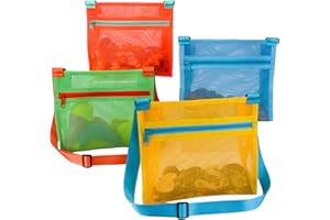 MUYIZI Beach Shell Bags for Holding Beach Shell, Beach Mesh Bag,Shell Collecting Bags for Kids Shell bag for Picking Up Shell